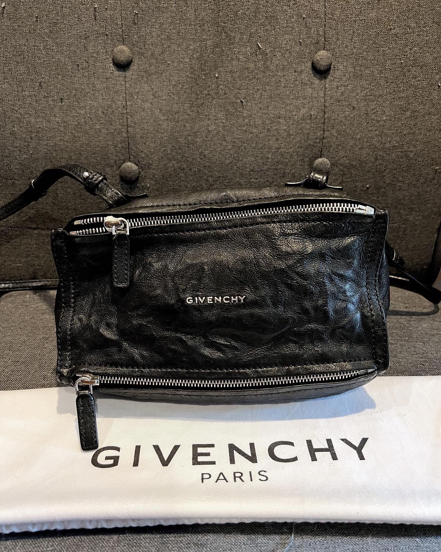 Givenchy Black Pandora Mini Bag in Old Pepe Leather Luxury Bags