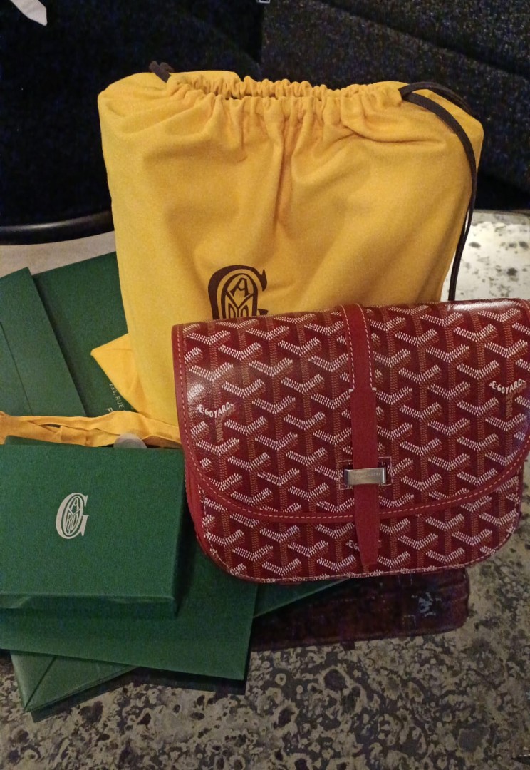 Goyard Belvedere MM Red, Luxury, Bags & Wallets on Carousell