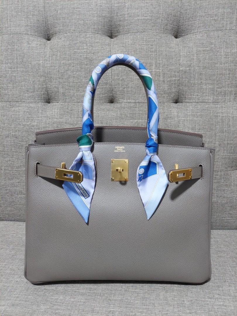 Hermes Birkin bag 30 Etain Epsom leather Silver hardware