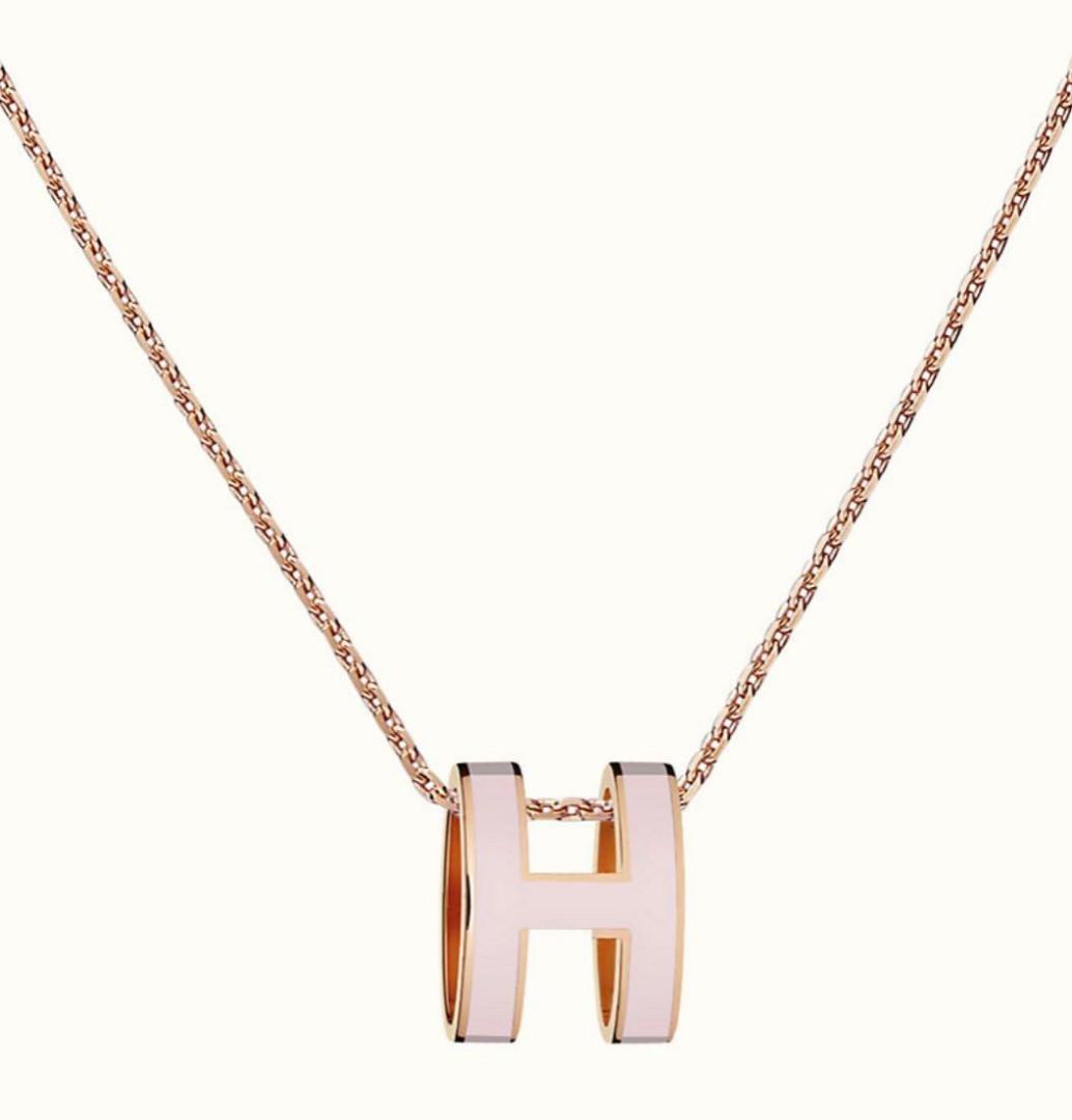 Hermes pop h sale necklace rose gold