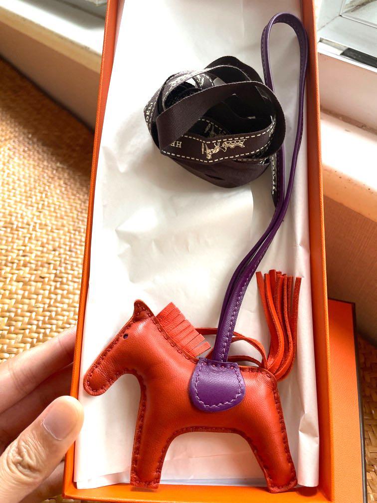 Hermes Rodeo PM Bag Charm Cornaline / Orange Poppy / Violet