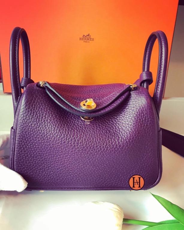 Hermes, Bags, Herms Mini Lindy In Mauve Sylvestre