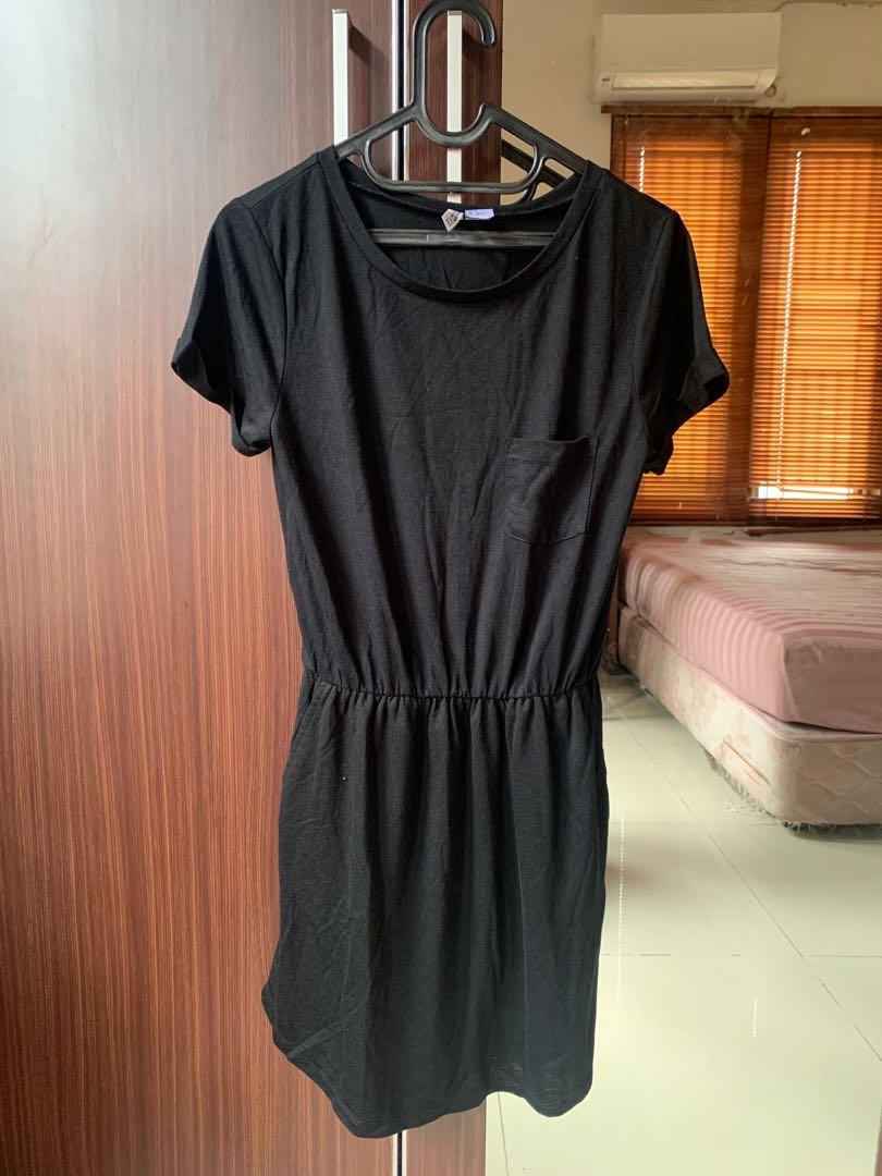 H\u0026M Black Mini Dress, Fesyen Wanita 