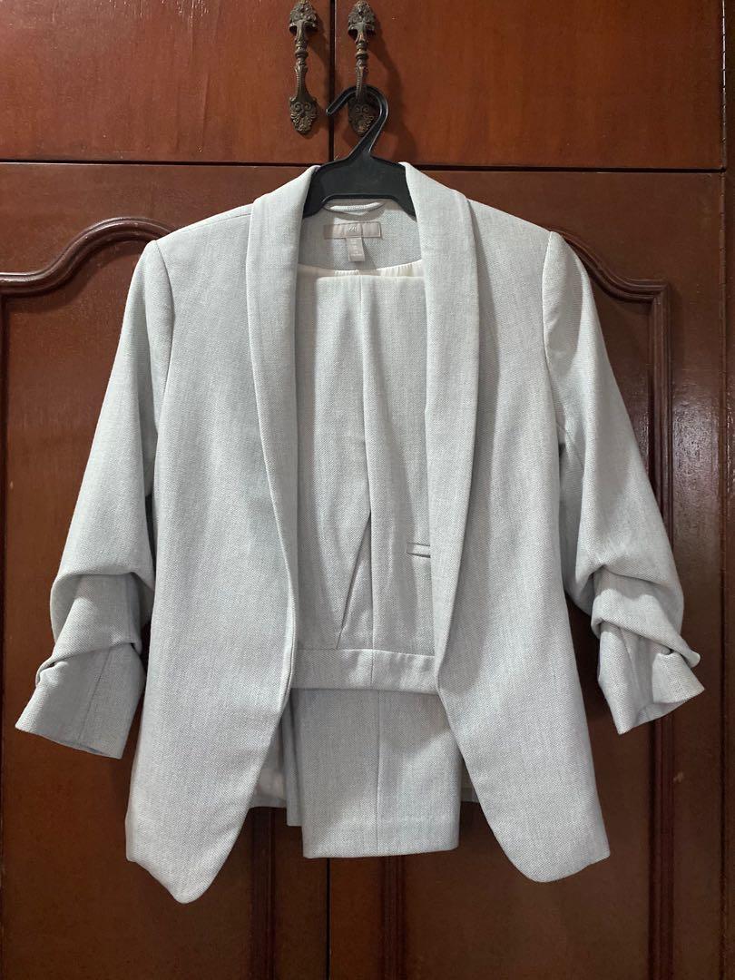 Grey blazer clearance matching pants