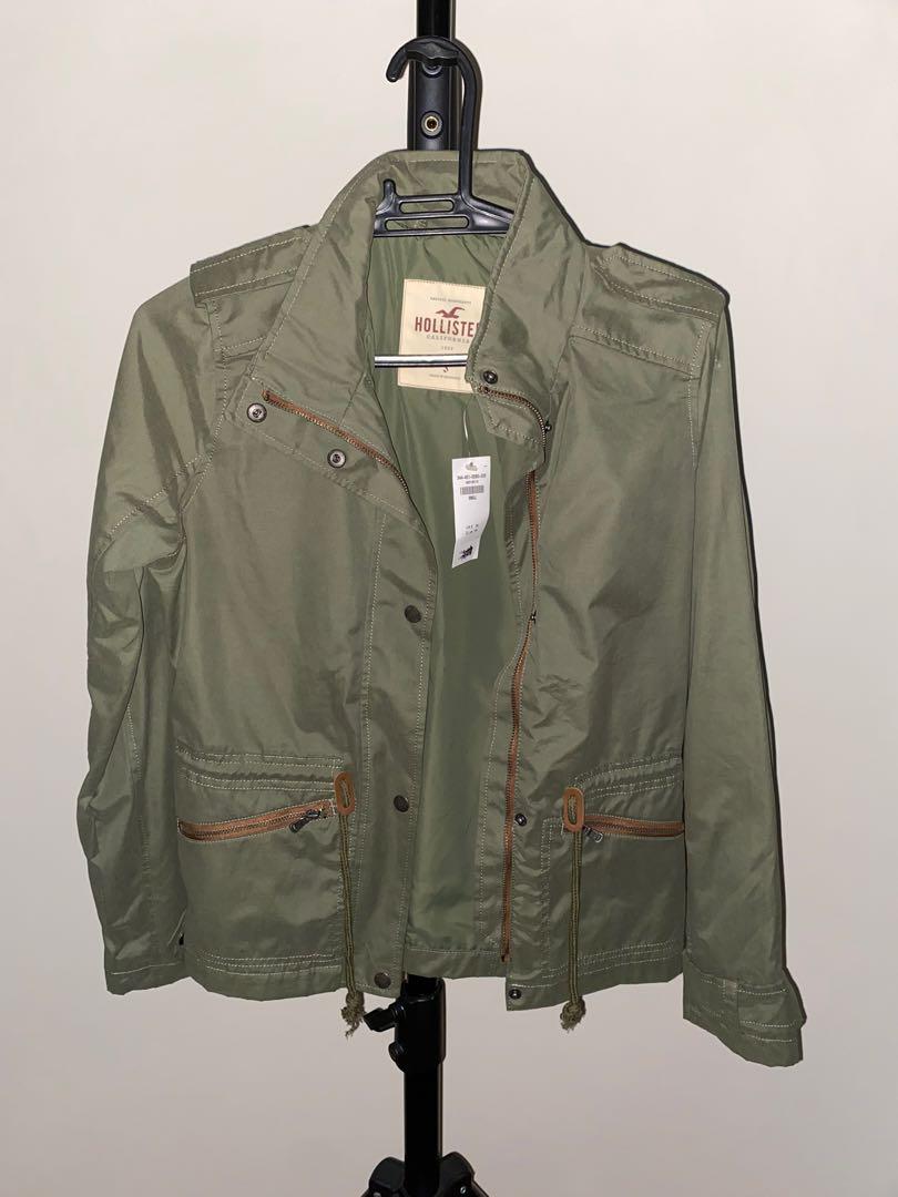 Hollister army green jacket shop