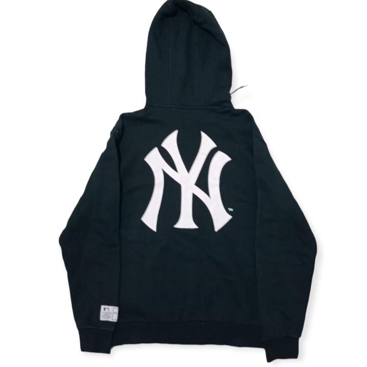 New era MLB Team Logo New York Yankees Hoodie Black  Dressinn
