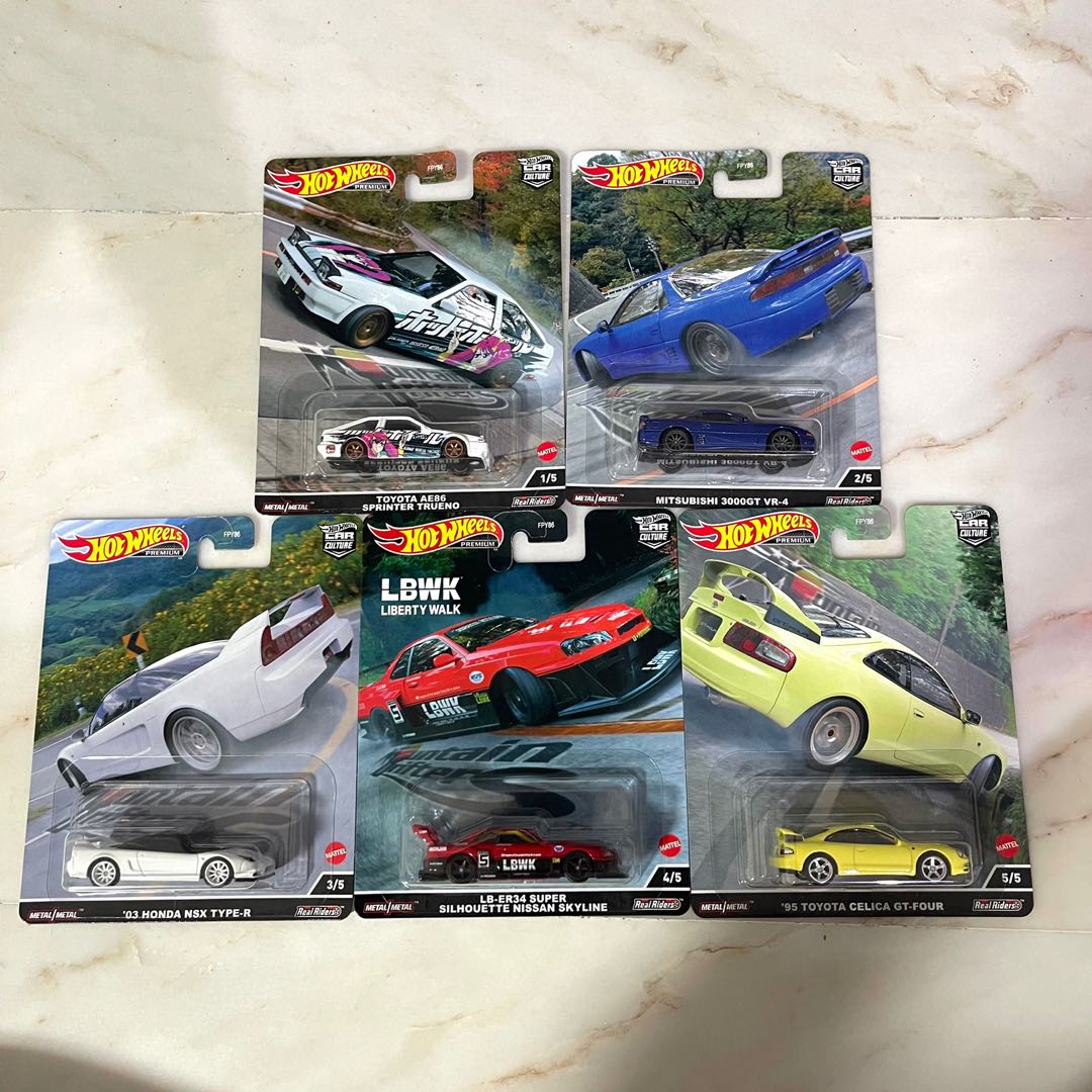 Hot Wheels mountain drifter set. LBWK Nissan skyline Super Silhouette, Toyota ae86 sprinter