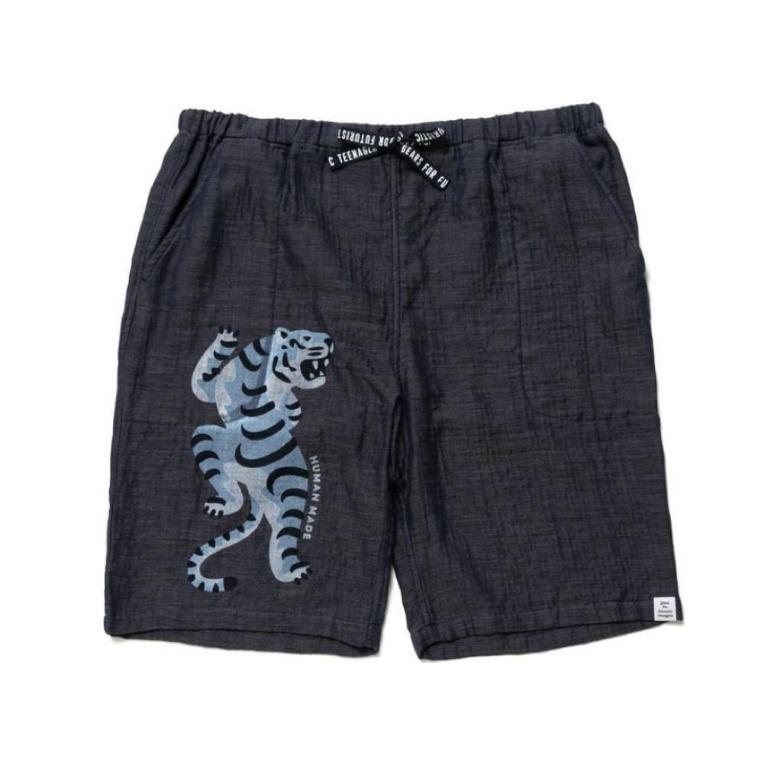 HUMAN MADE® Tiger Chambray Gauze Shorts 老虎仔薄紗布短褲, 男裝, 褲