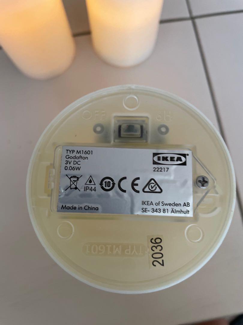 Ikea battery operated candles, Furniture & Home Living, Home Decor