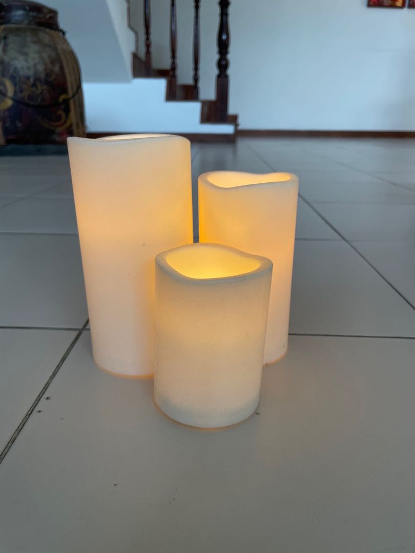 Ikea battery operated candles, Furniture & Home Living, Home Decor