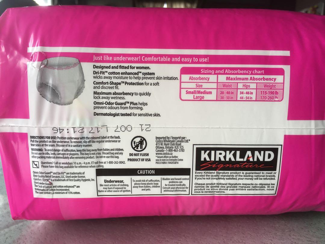 Kirkland Adult Diaper pull up, Health & Nutrition, Medical Supplies