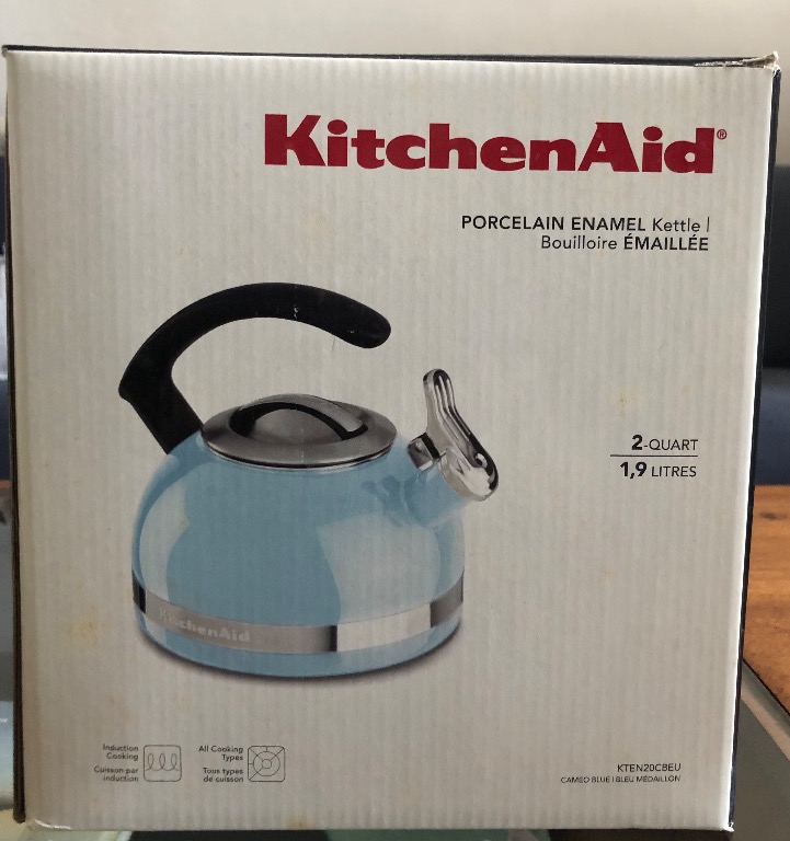  KitchenAid 2.0-Quart Full Handle and Trim Band Stovetop Kettle,  2 Qt, Cameo Blue: Home & Kitchen