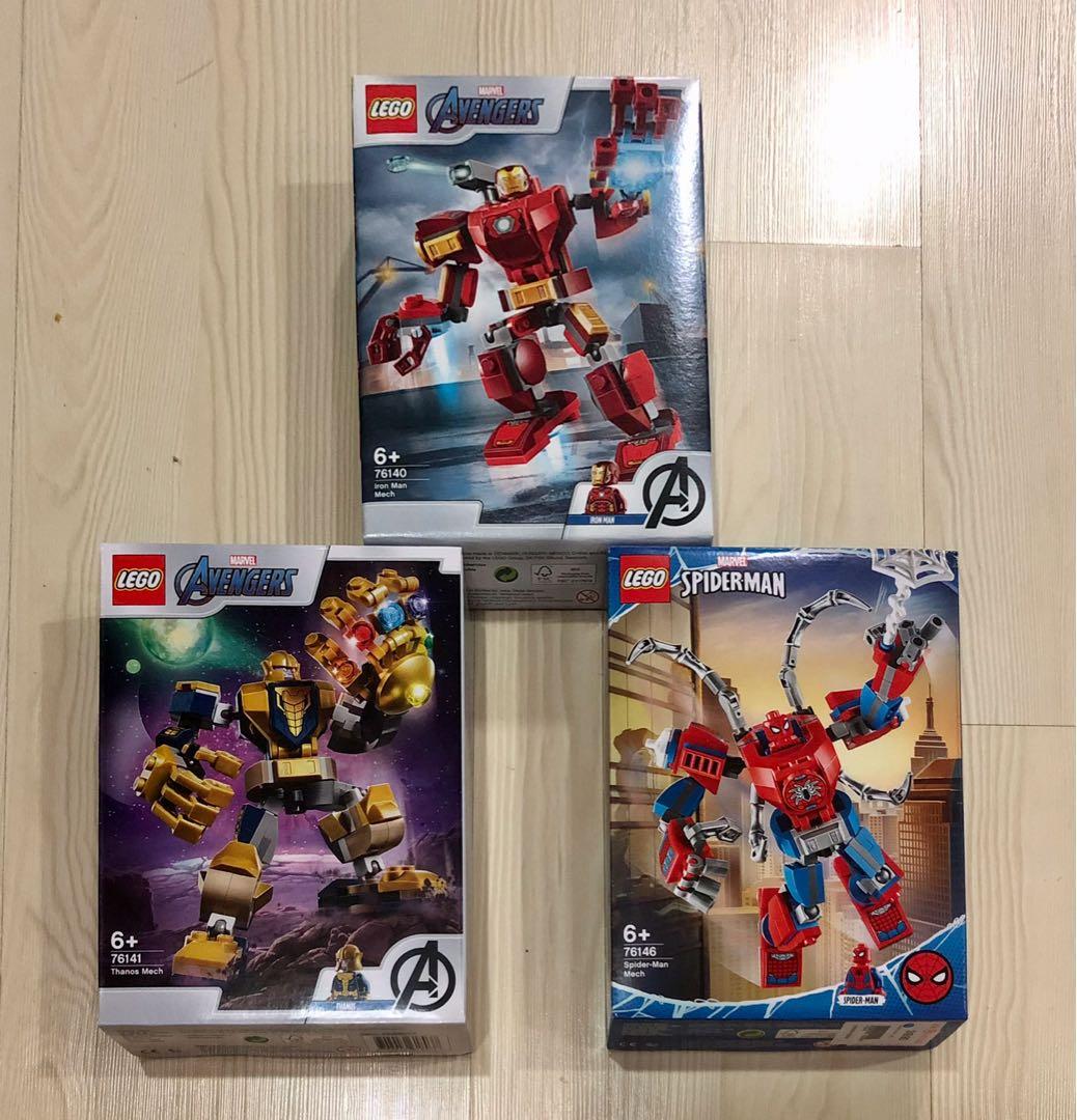 LEGO® Marvel 3-er Set Mech 76140 Iron Man 76146 Spiderman 76141 Thanos 