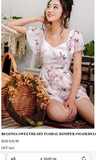Lovet begonia sweetheart romper