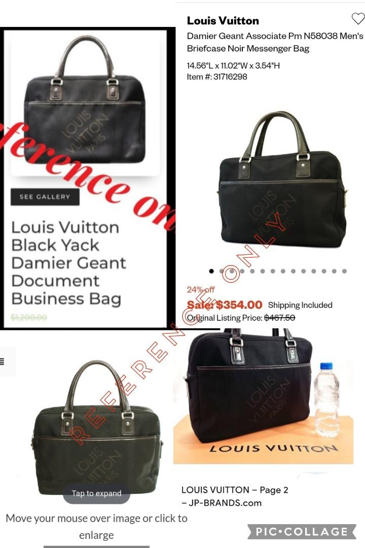 💜💕Lv Black Yack Damier Geant Document Business Laptop Bag (Category: Luxury Bags & Wallets) located in Quezon City. Submitted by wheremyheart_is (Listing ID 1045947624, Image 2). Description: *very hard to come, well-loved con.,sign of usage, fold creases & minimal scuffs hence selling low, black canvas with leather, large sized,pls.self authenticate..timeless unique biz buddy.