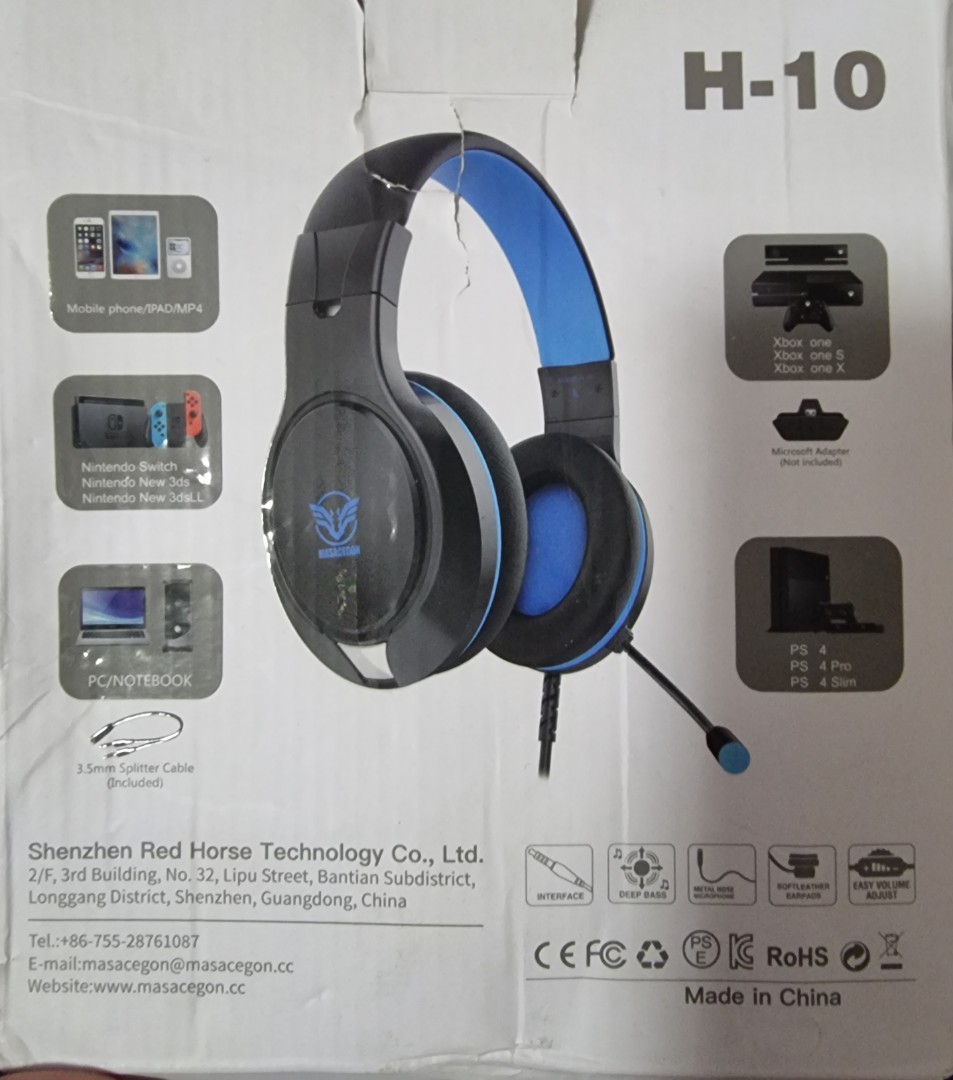 Masacegon H 10 Headphone With Metal Hose Mic
