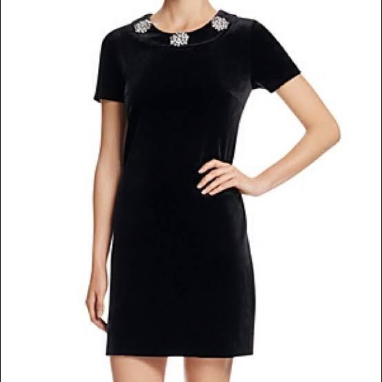 Michael kors black velvet dress sales