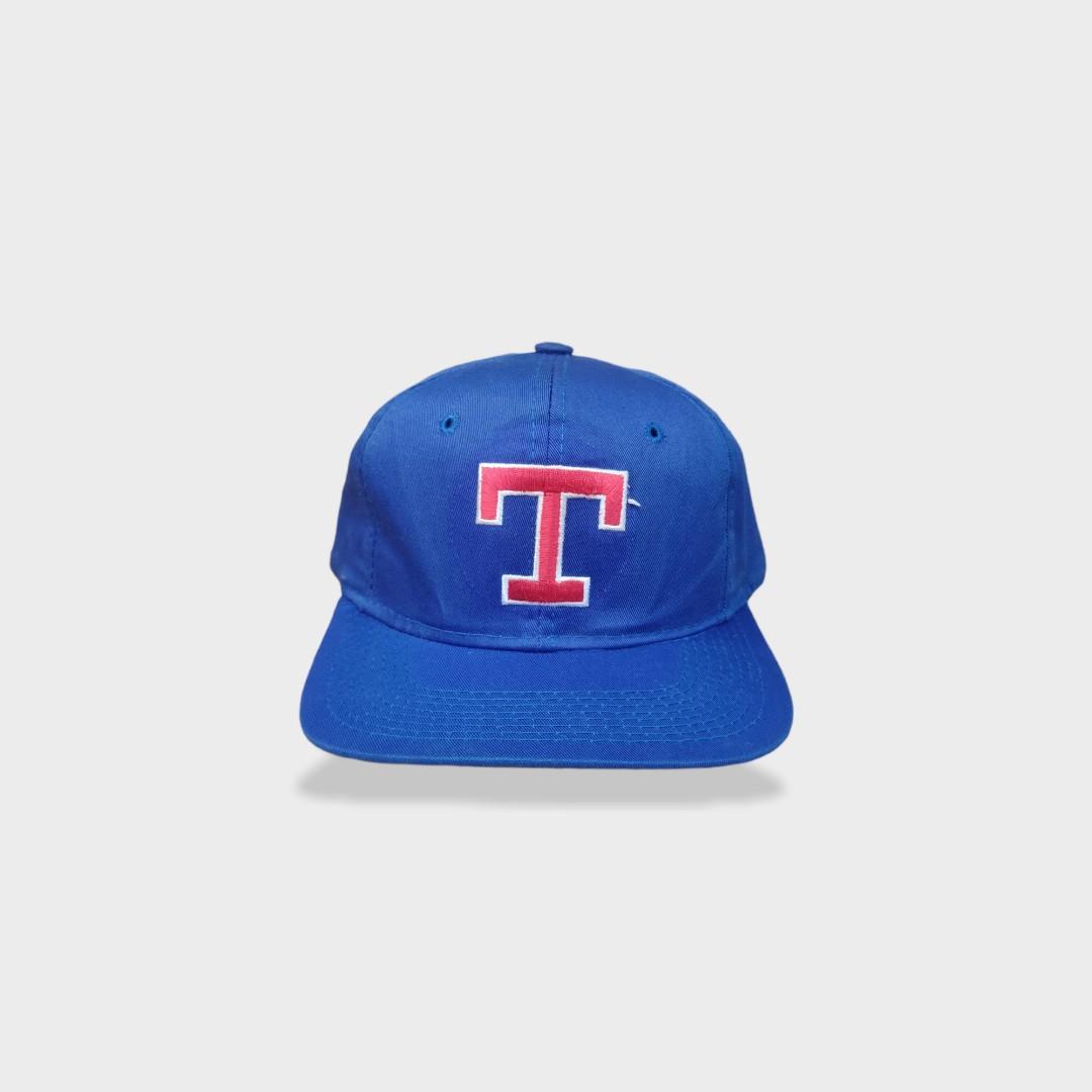 Vintage Texas Rangers Starter Hat Cap Blue Pinstripe Snap Back MLB Baseball