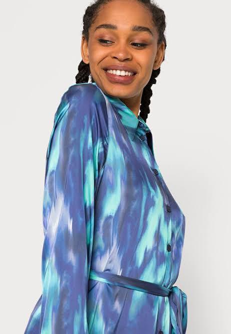 monki mnk aurora blue satin shirt midi dress bukan zara