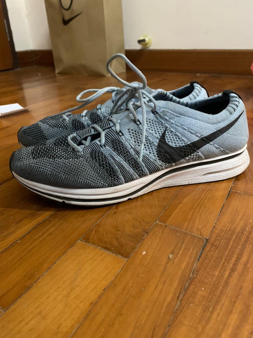 Nike flyknit trainer mens silver clearance