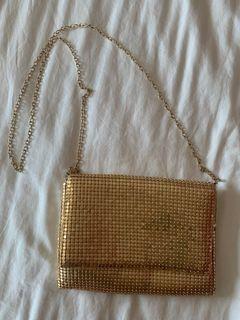 Parfois Gold Clutch Bag with Chain