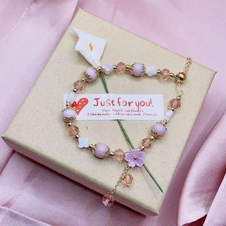 Pink Opal Flower Bracelet