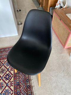 Plastic and wood dining chair