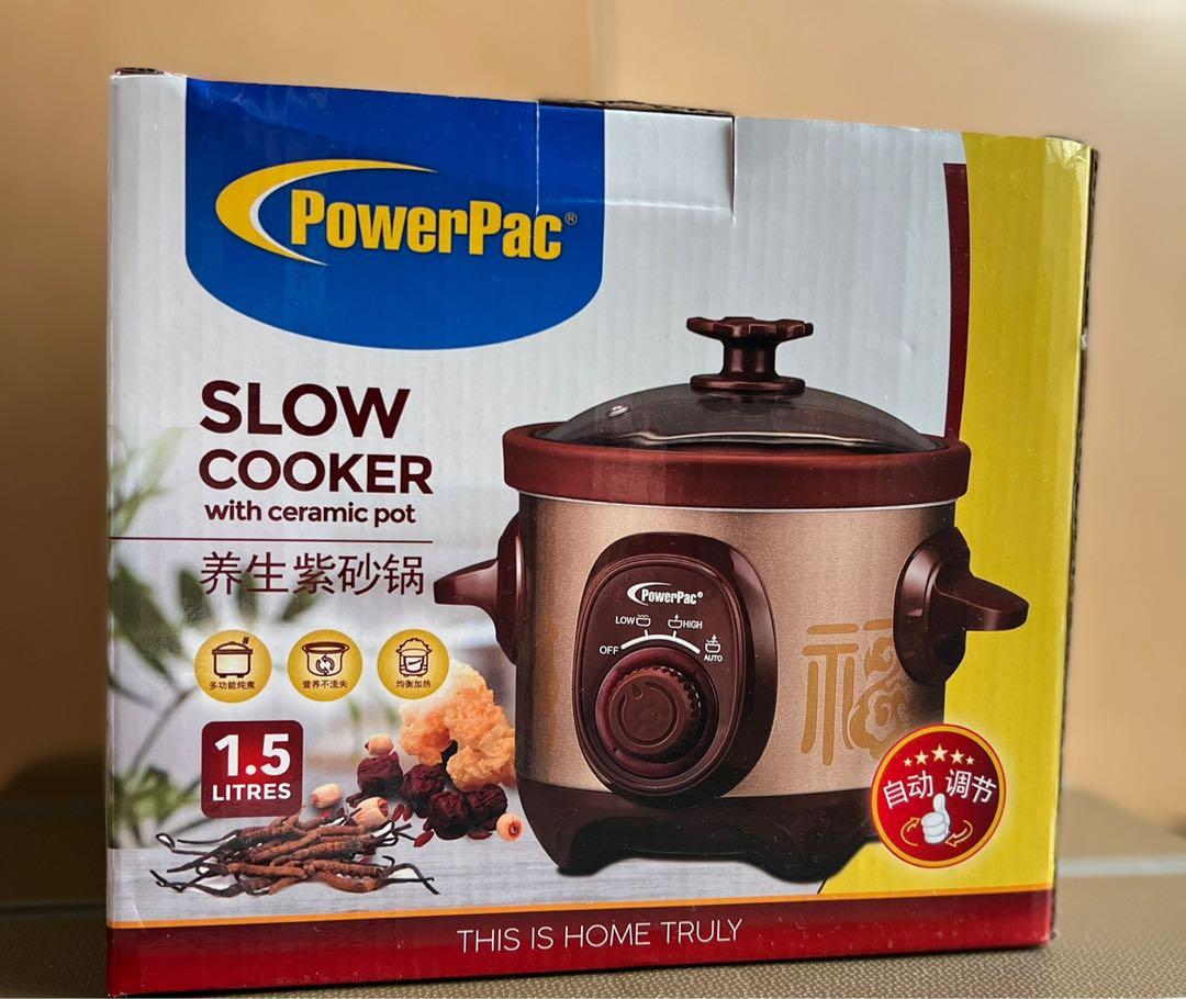 PowerPac 1.5 L Slow Cooker with Ceramic Pot, TV & Home Appliances