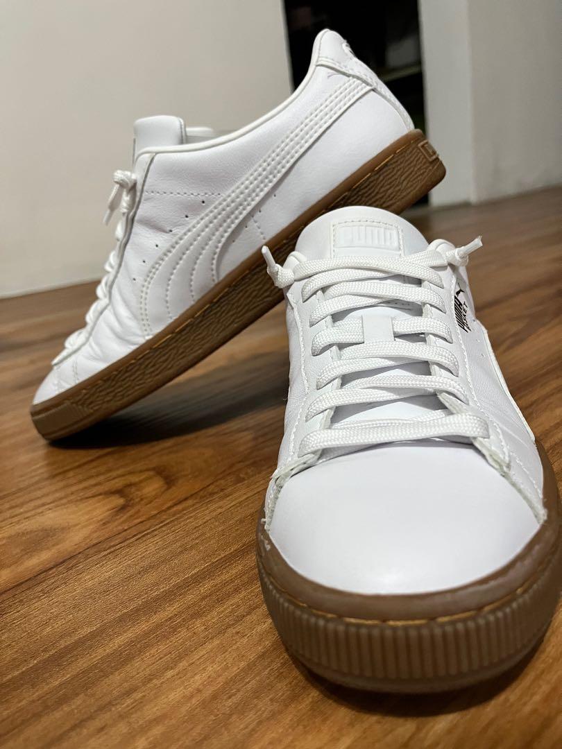 Puma white clearance leather sneakers