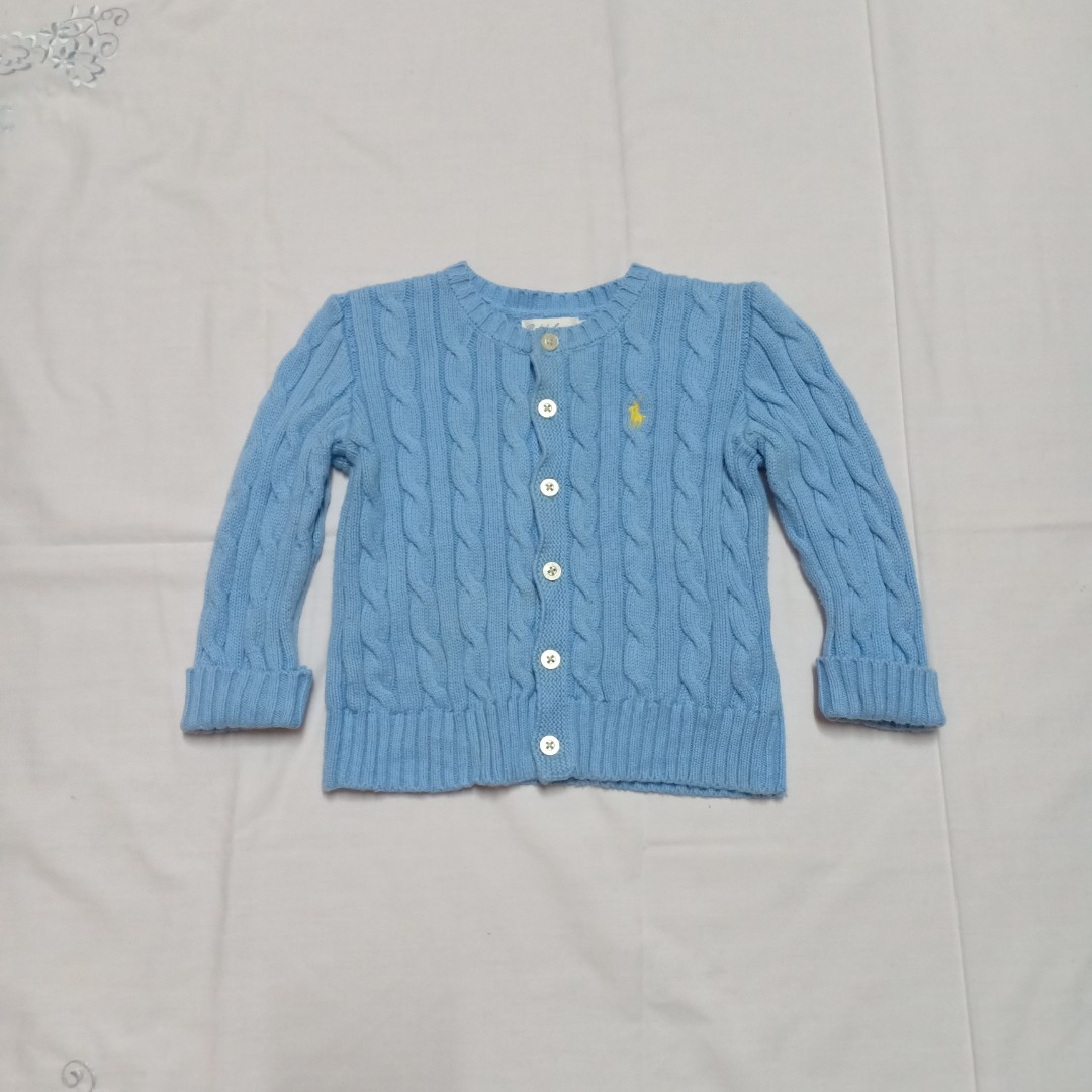 Ralph Lauren Baby Girls Cable Knit Cardigan. Size 12 months