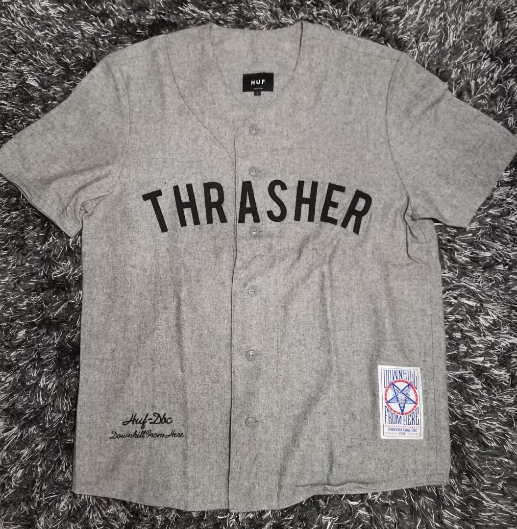 Rare HUF x THRASHER baseball jersey nike adidas champion kobe lebron