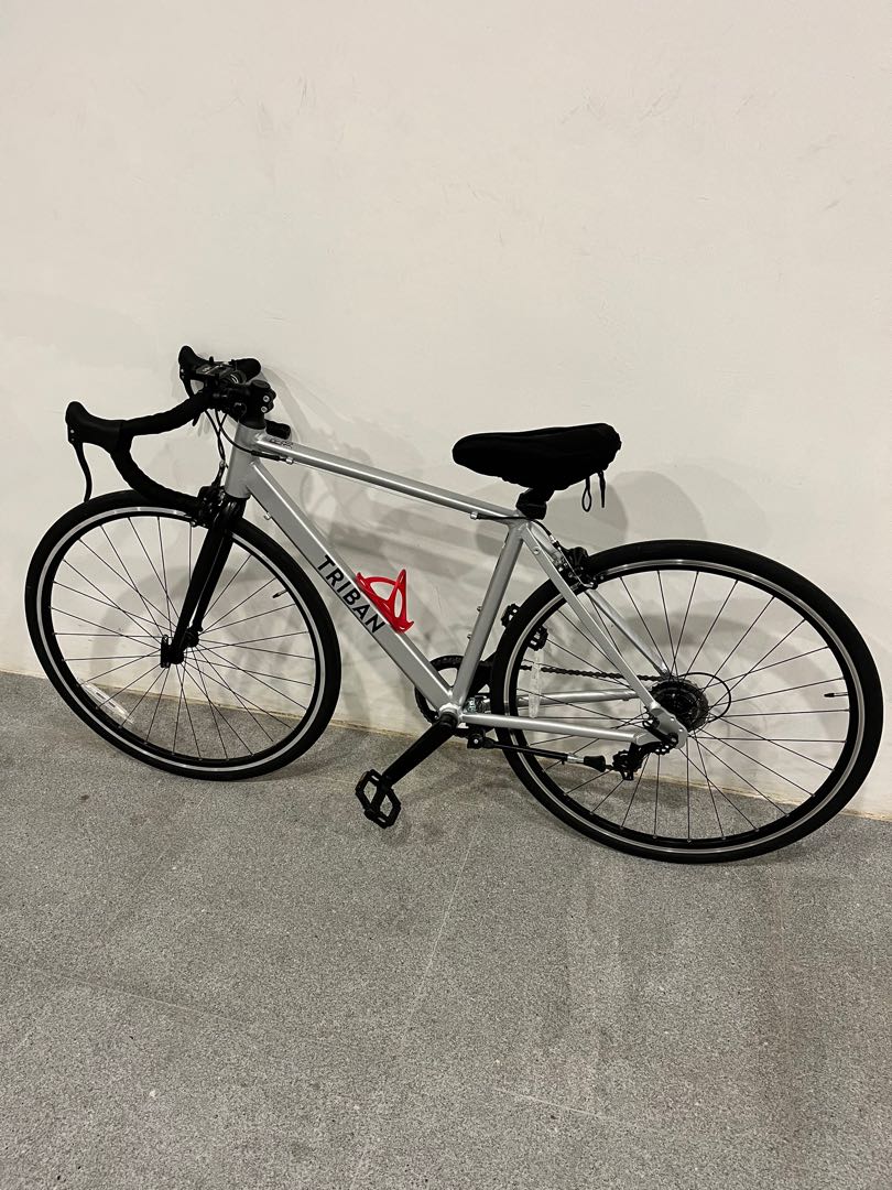 Btwin triban rc 100 hotsell road bike light grey