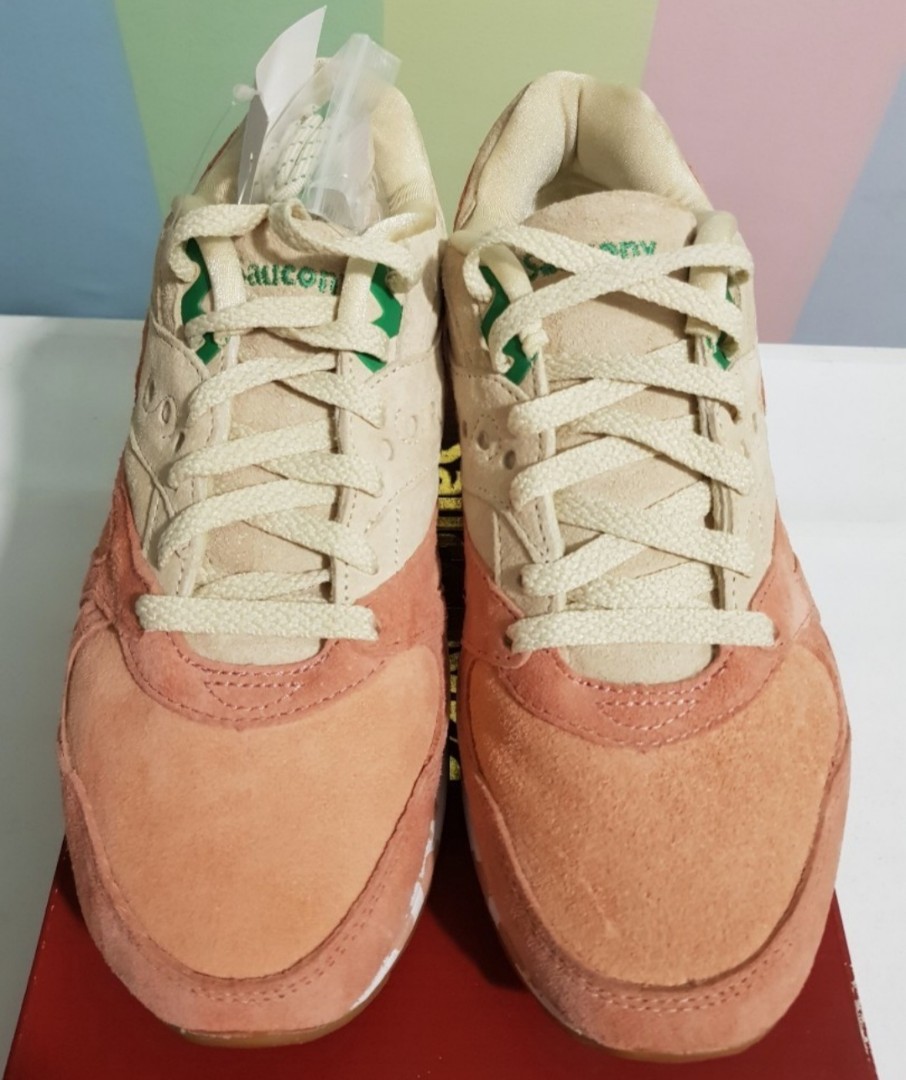 Saucony GRID 8000 pink cream suede leather after market style