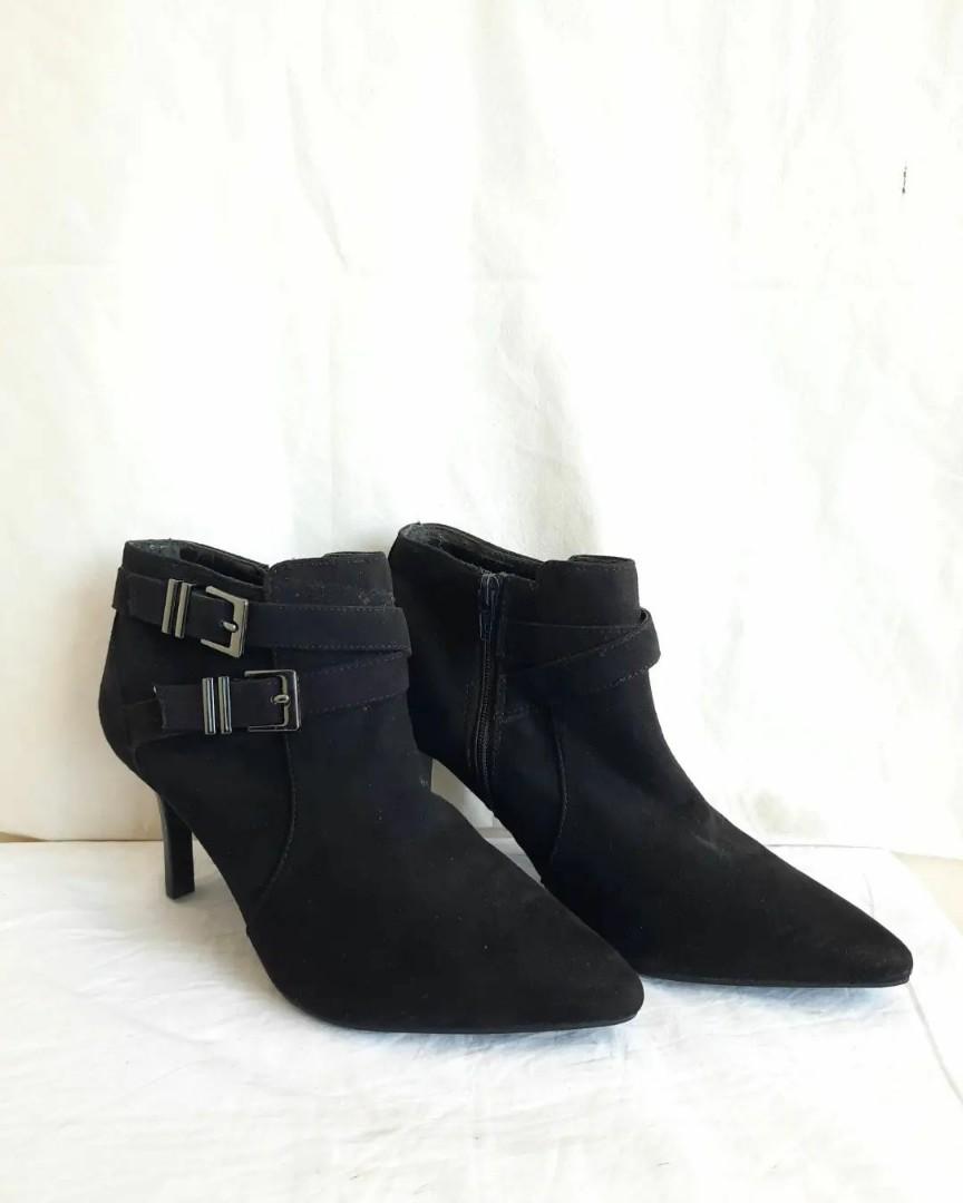 Suede Ankle Boots, Fesyen Wanita 