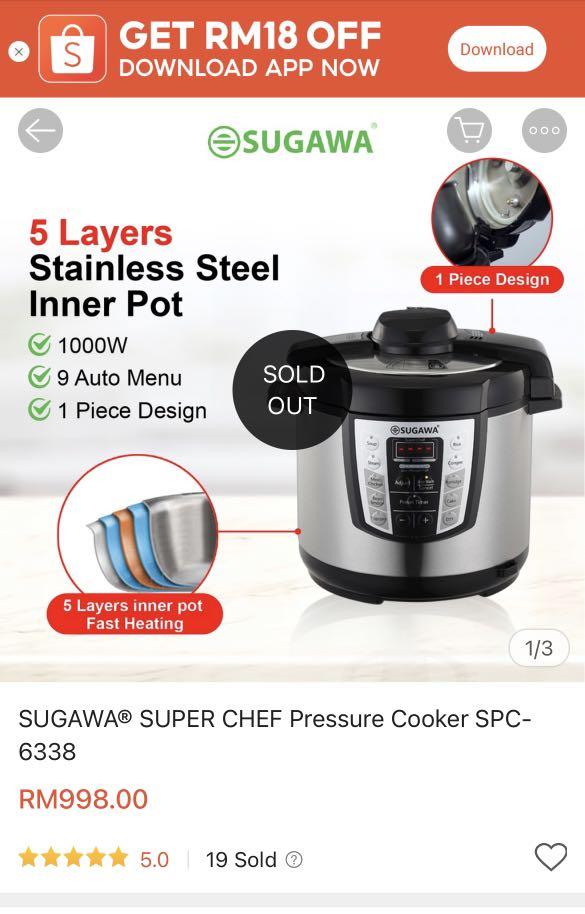 Sugawa Pressure Cooker TV Home Appliances Kitchen Appliances