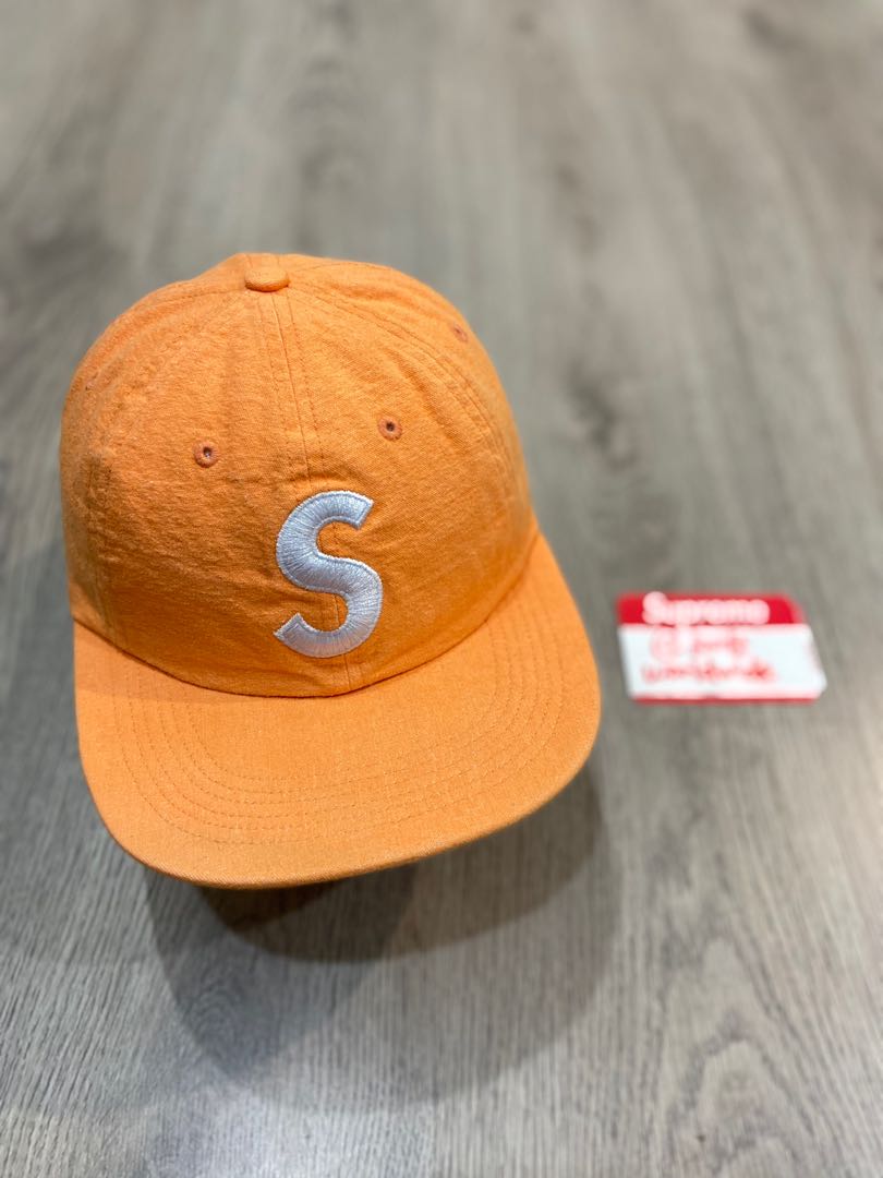 Supreme 18' Washed Chambray S Logo 6 Panel Orange, Men's Fashion, Watches   Accessories, Cap  Hats on Carousell