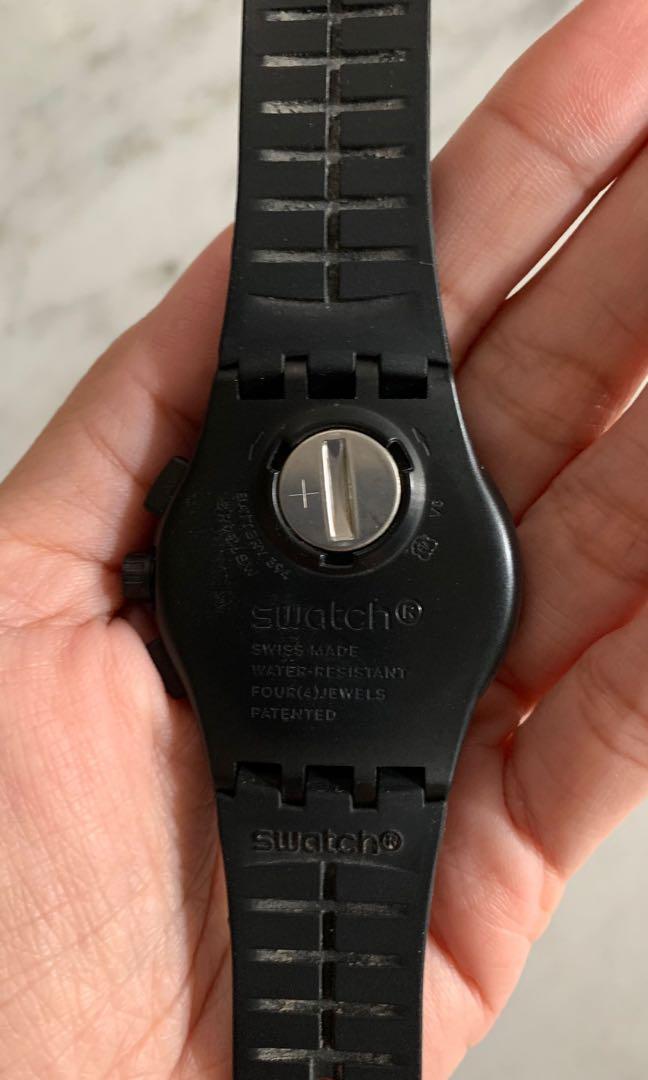 Swatch Full Black Chrono Fesyen Pria Jam Tangan di Carousell