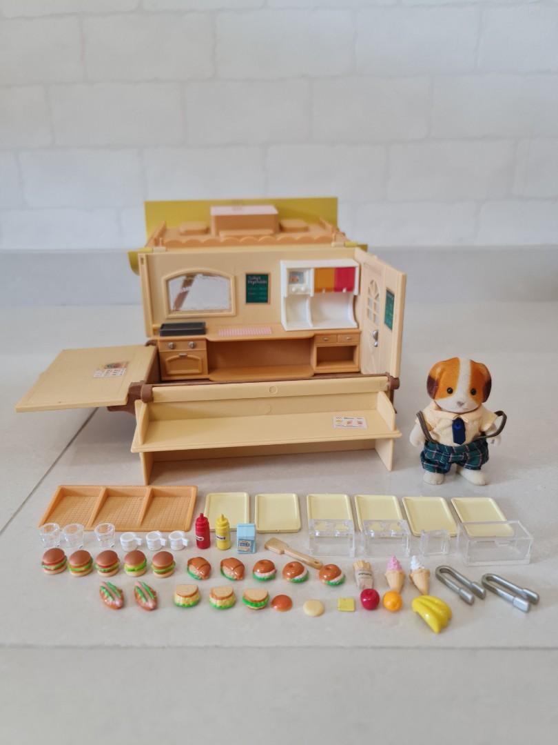 Sylvanian Families Set Carretto Hamburger Con Gatto Negoziante - Giocattolo Giapponese