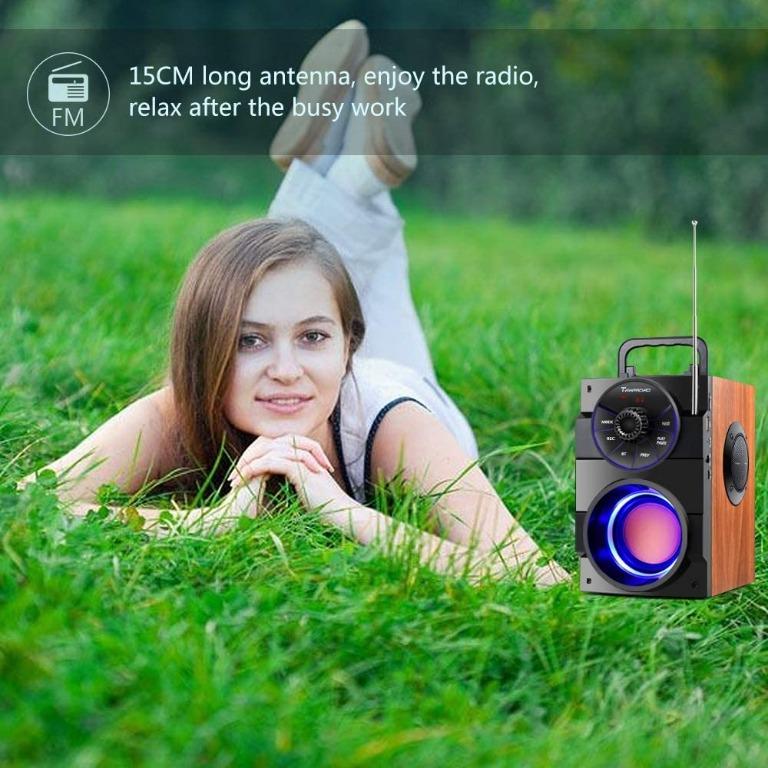 TAMPROAD Portable Bluetooth Speakers with Subwoofer Rich Bass Wireless  Outdoor/Indoor Party Speakers MP3 Player Powerful Speaker Support Remote