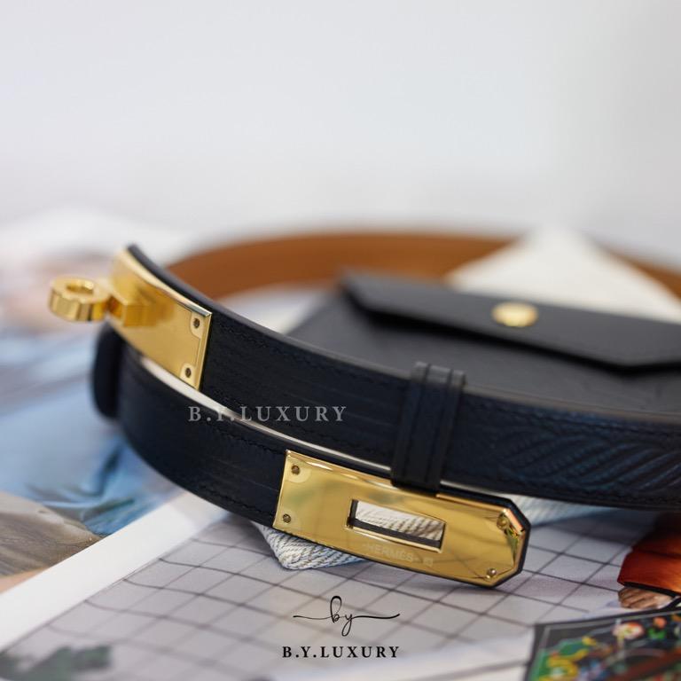 Hermes Kelly Pocket 18 Quadrige Belt Black Epsom Gold Hardware