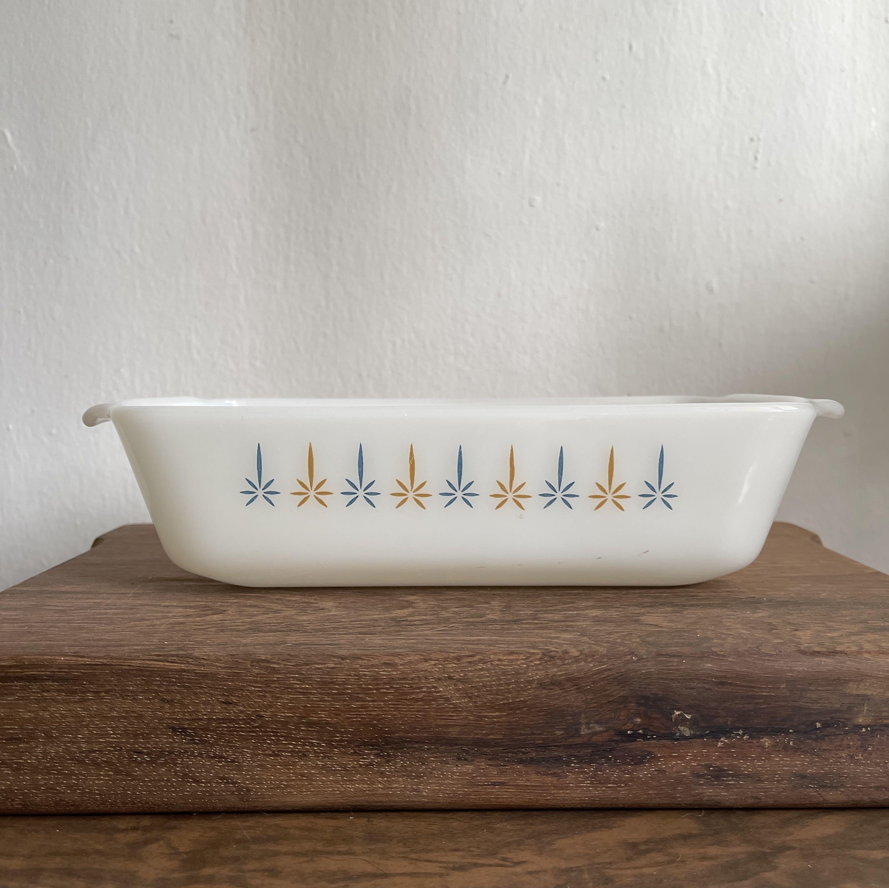 Vintage Fireking Anchor Hocking ( like Pyrex) Candle Glow pattern milk