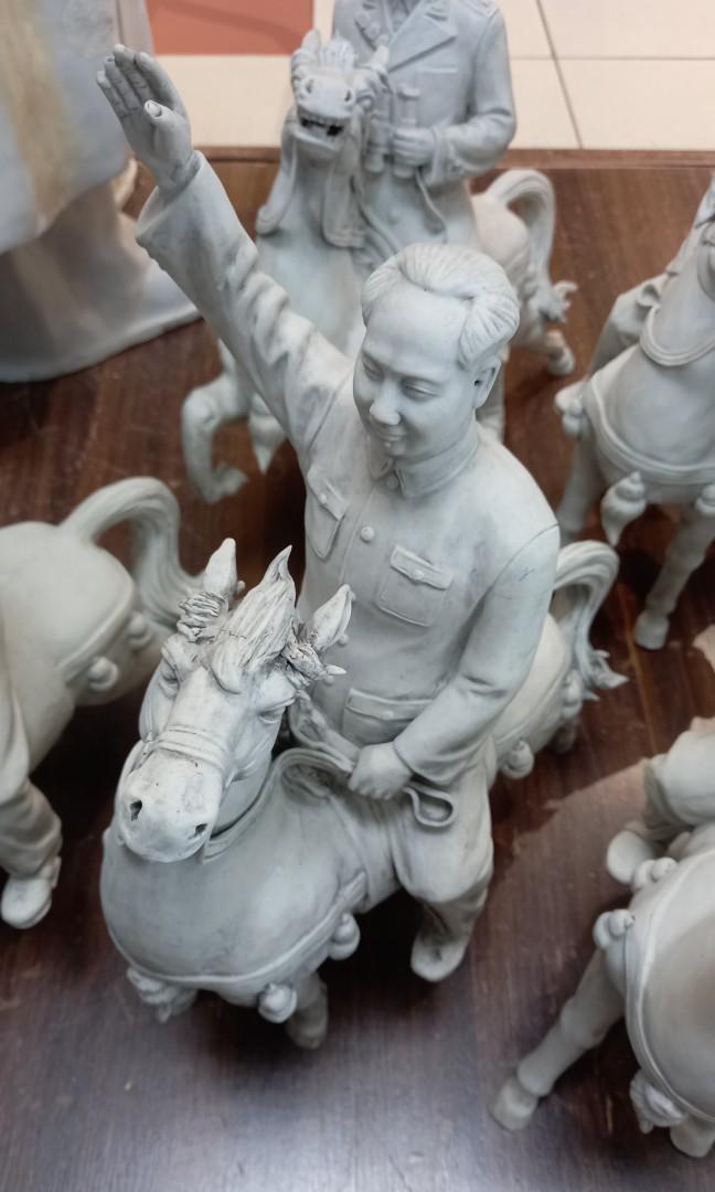 Vintage set of 5 Porcelain Statues of Mao Zedong,Liu Shaoqi,Zhou