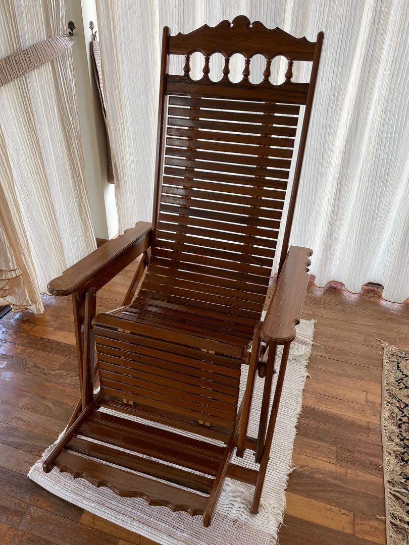 Antique wooden recliner new arrivals chair