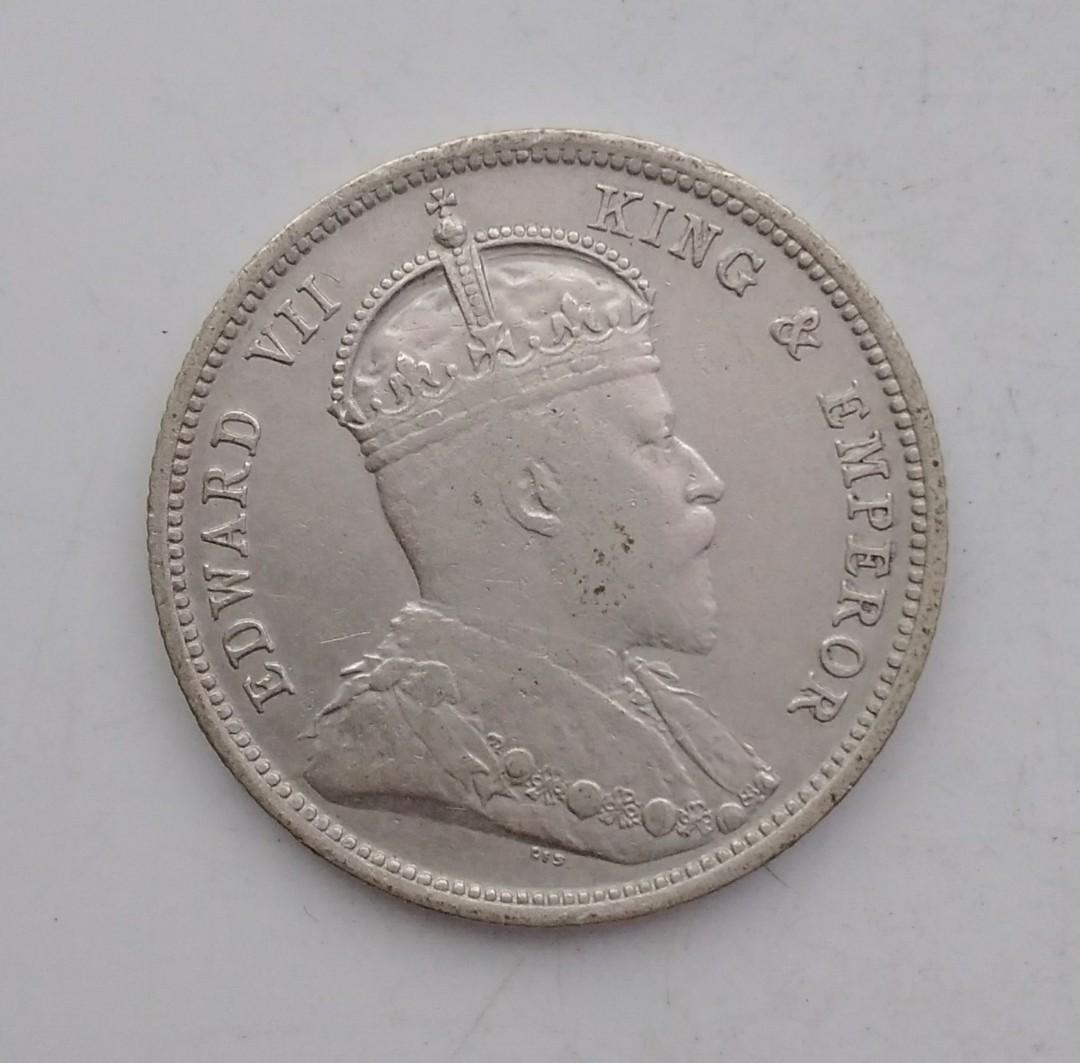 1903年英屬錫蘭(今斯里蘭卡)50分流通銀幣-英國鑄造, 興趣及遊戲, 收藏品及紀念品, 錢幣- Carousell