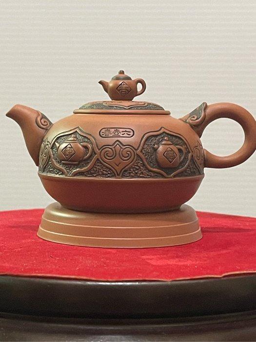 慕茗雅器 宜興紫砂壺中国茶器180cc 仲良く 高級手作り