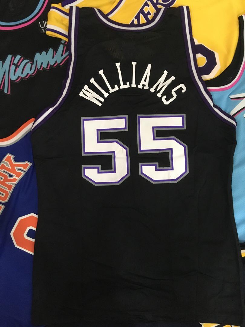 Vintage CHAMPION NBA Sacramento Kings Williams Basketball Jersey Black XL