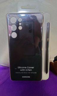 原廠 Samsung S21 Ultra 黑色矽膠薄型背蓋S Pen手機殼