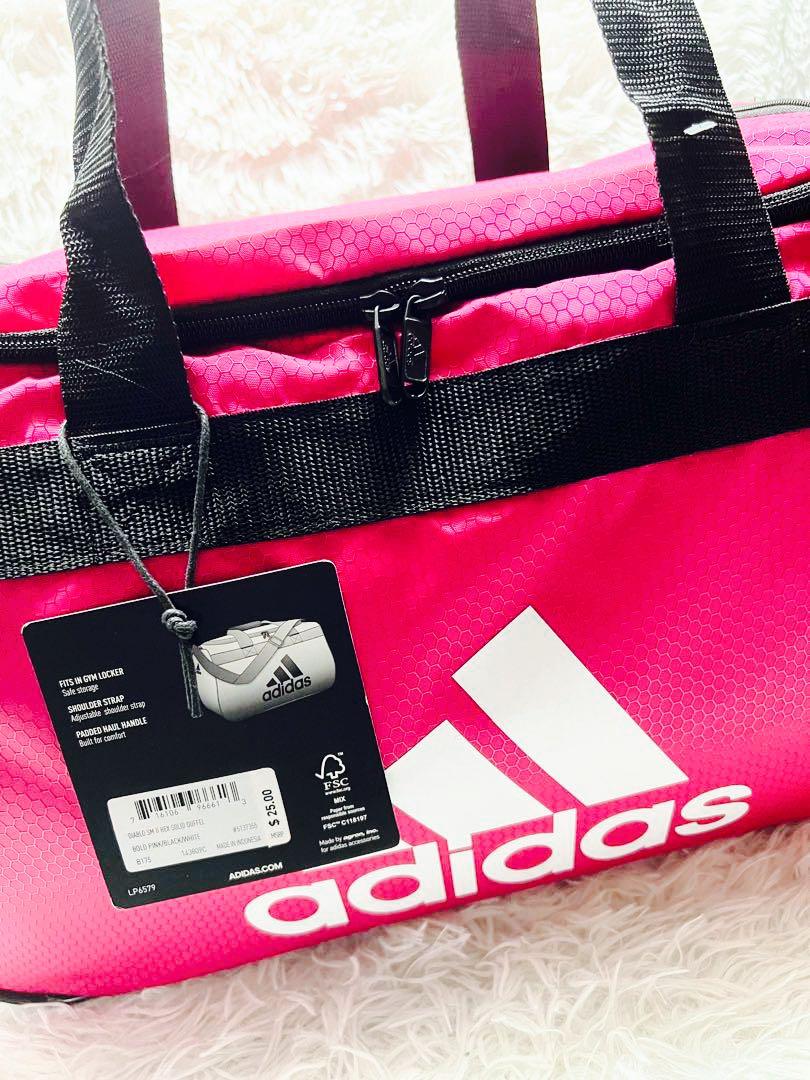 ADIDAS Diablo II Small Duffel Gym Bag. Color Bold Pink/Black/White
