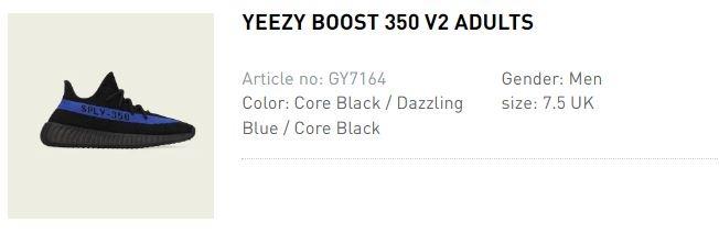 Adidas shop yeezy adult