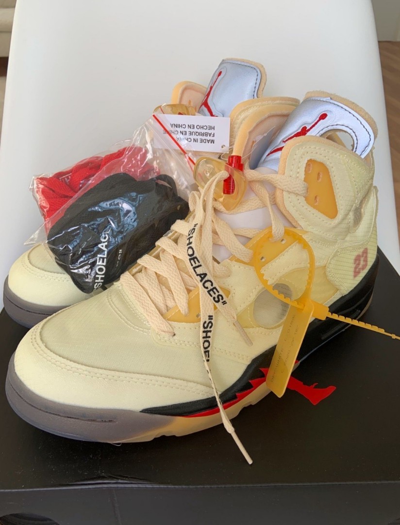 Air Jordan 5 x Off White US10, 男裝, 鞋 